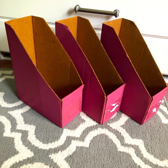 Lot of three Cardboard Upright File Organizers - Picture 1 of 4